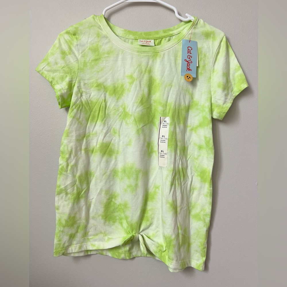 Cat and Jack green tye-dye tee